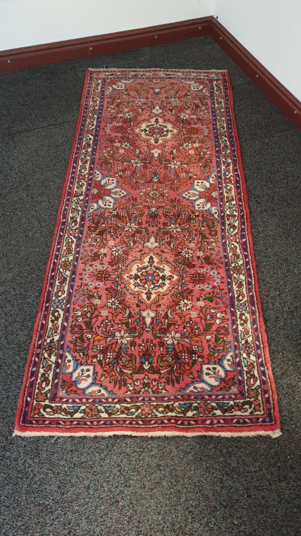 Very Nice Sorouk Pink and Blue Ground Carpet Runner View II