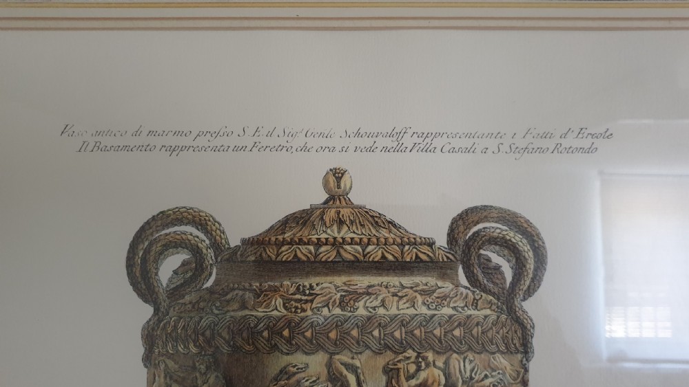 After Piranesi, Four Prints of Classical Vases View IV