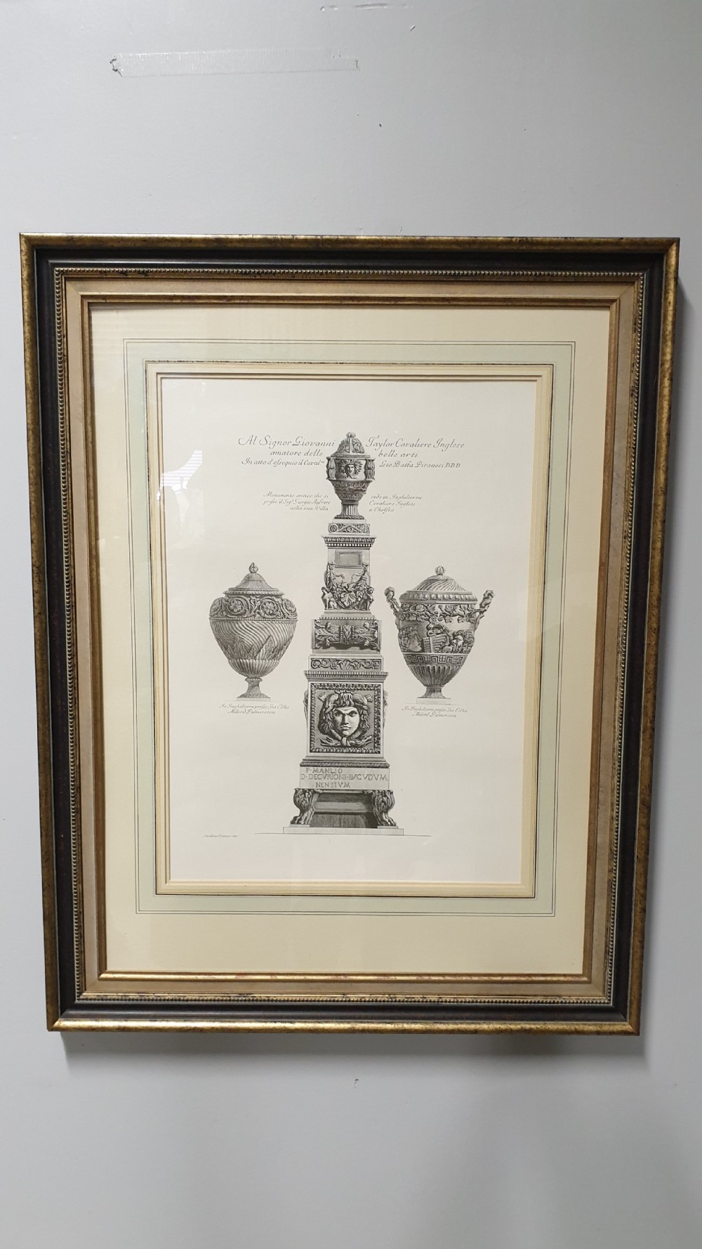 After Piranesi, Four Prints of Classical Vases View XII