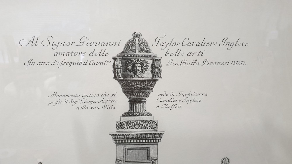 After Piranesi, Four Prints of Classical Vases View XIV