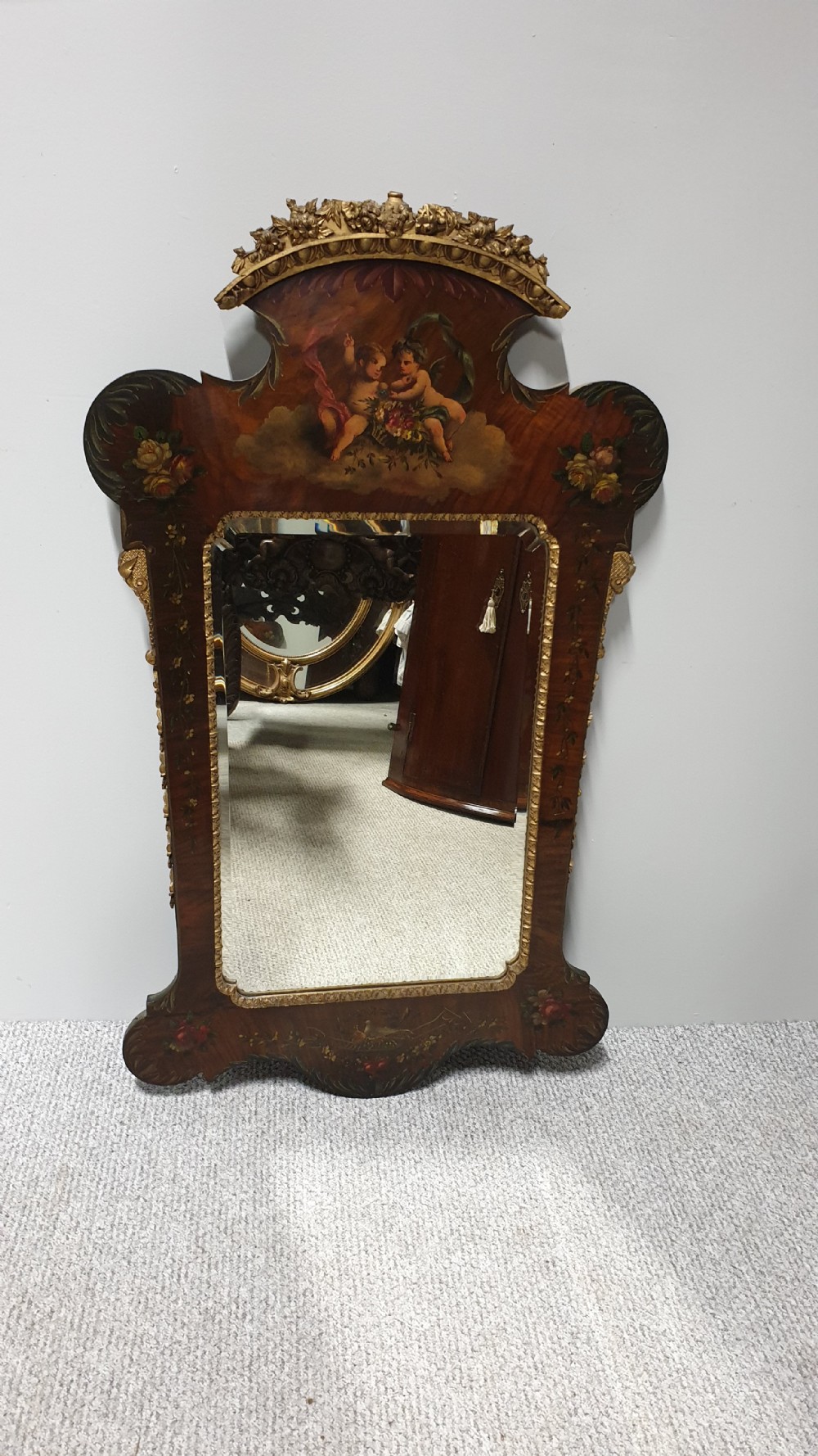Wonderful Painted Antique Mirror