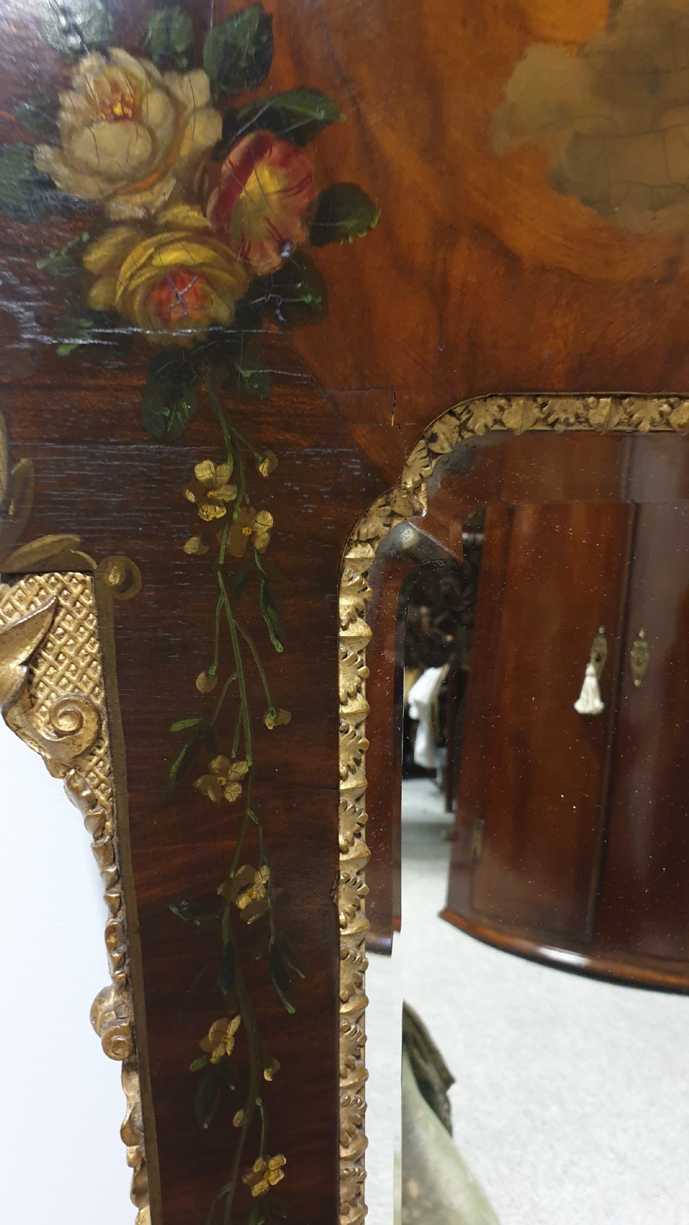 Wonderful Painted Antique Mirror View VIII