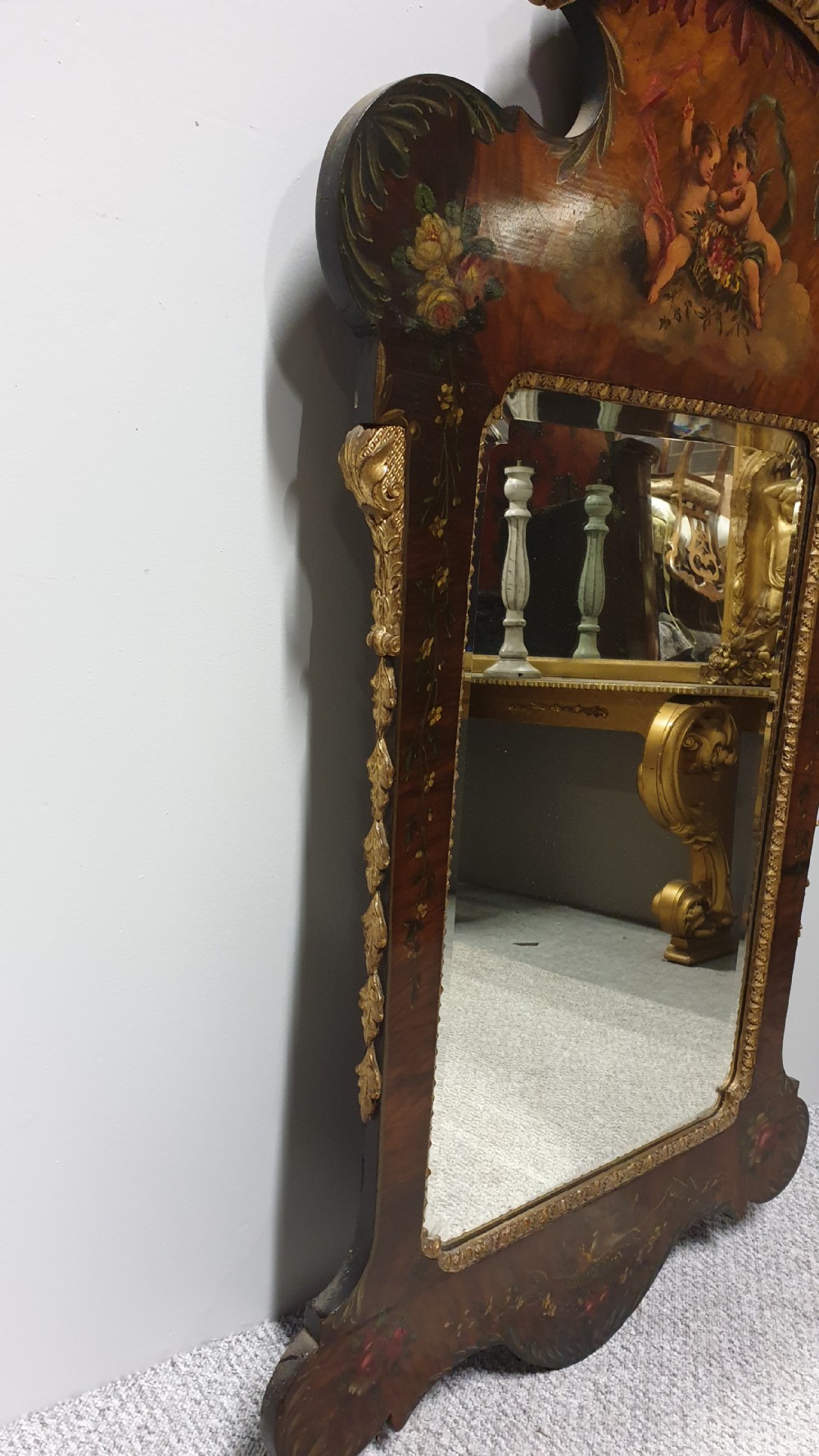 Wonderful Painted Antique Mirror View IX