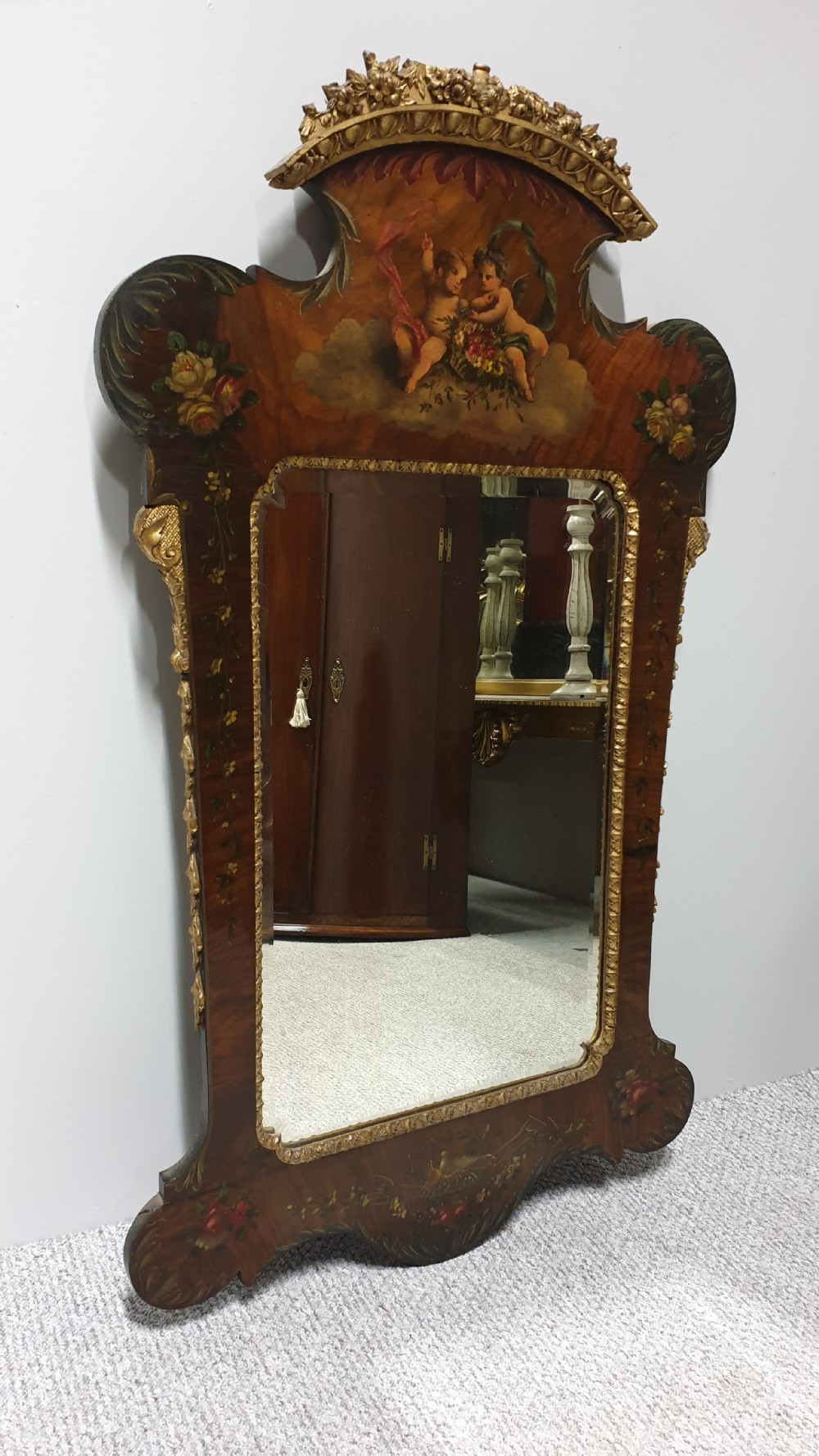 Wonderful Painted Antique Mirror View X