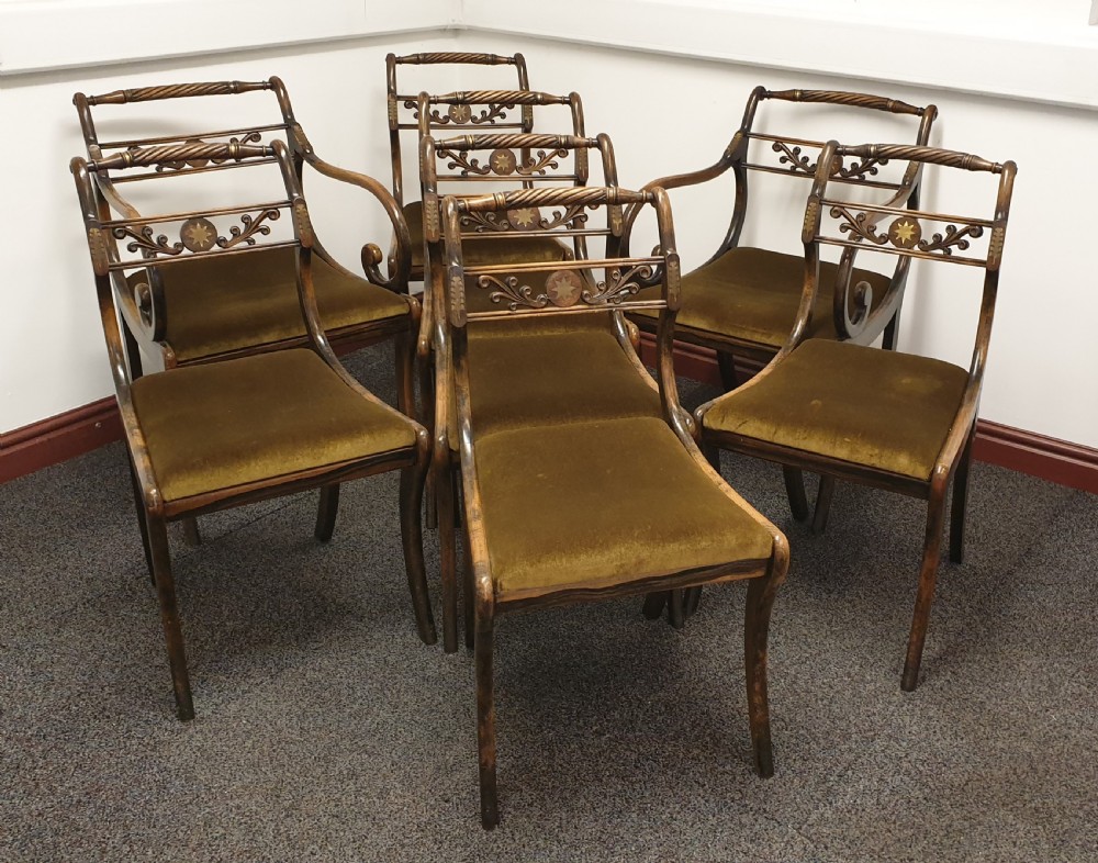 Set  Eight Regency Dining Chairs View II