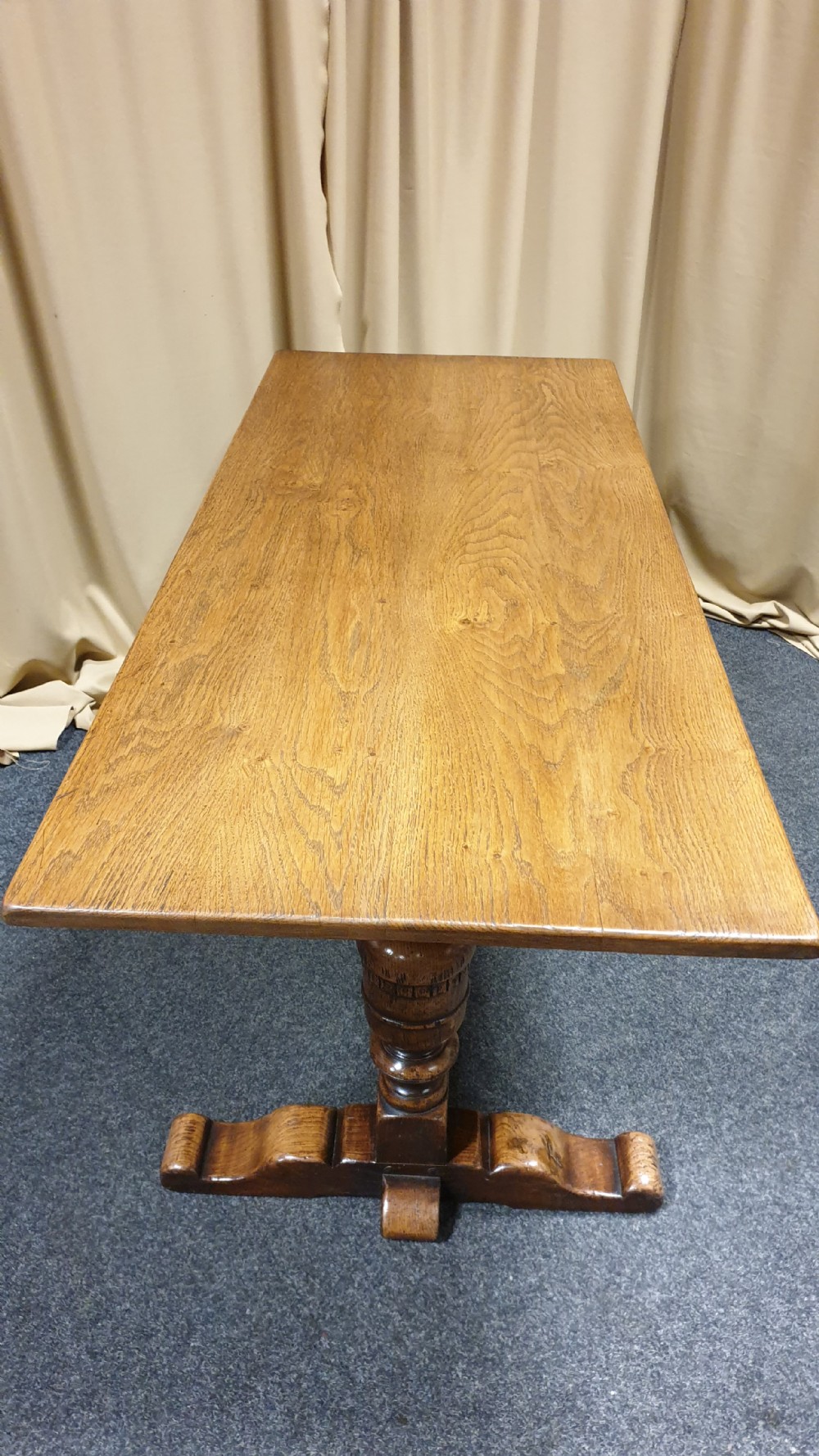 Very Nice Oak Refrectory Kitchen Table View IX