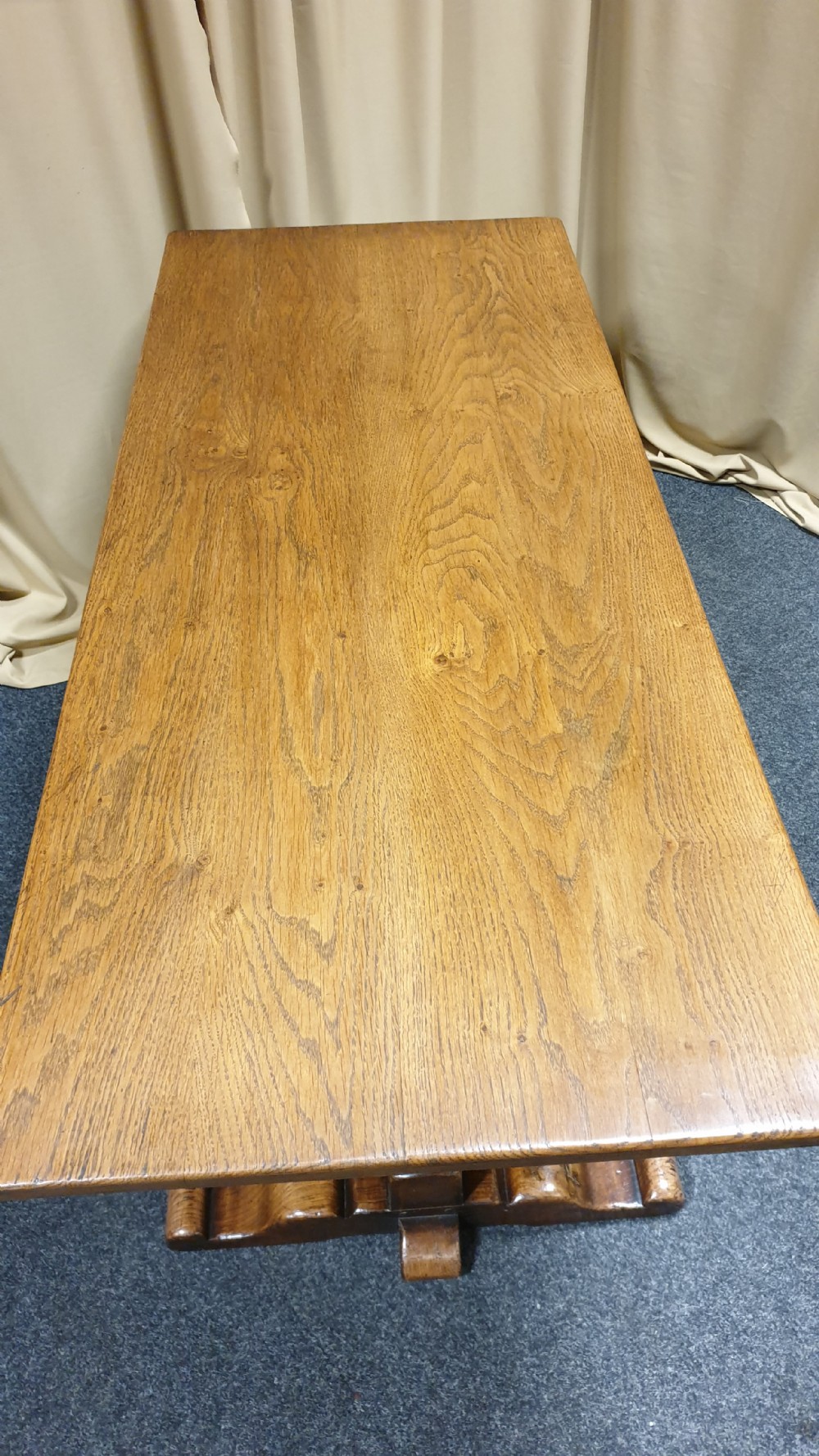 Very Nice Oak Refrectory Kitchen Table View XII