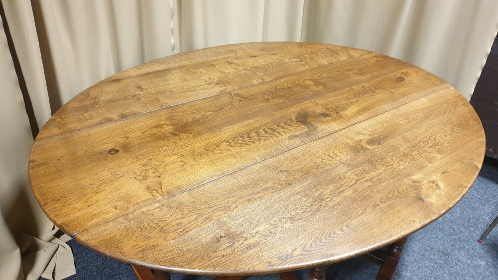 Superb 10/12 seat Oak Drop Leaf Wake table View VIII