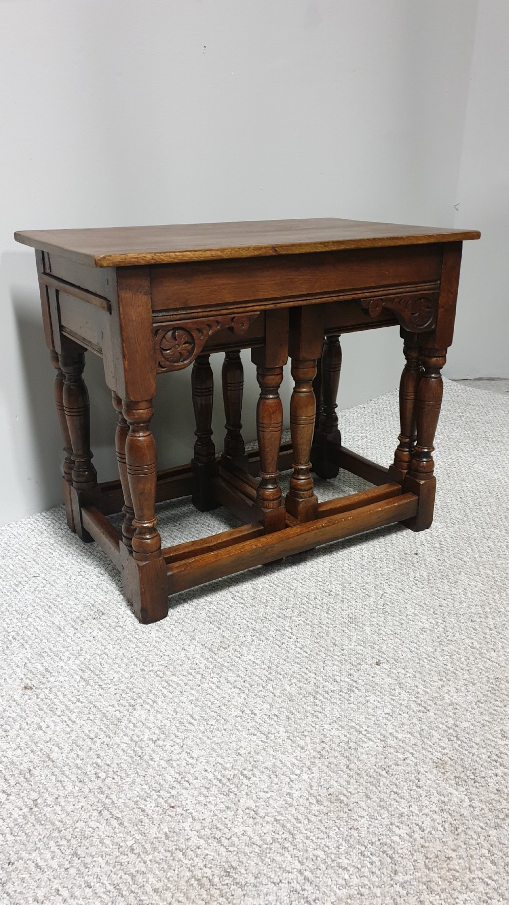 Good Nest of Three Oak Tables