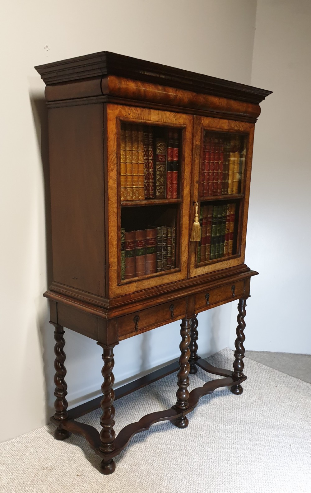 Superb Queen Anne Walnut Bookcase