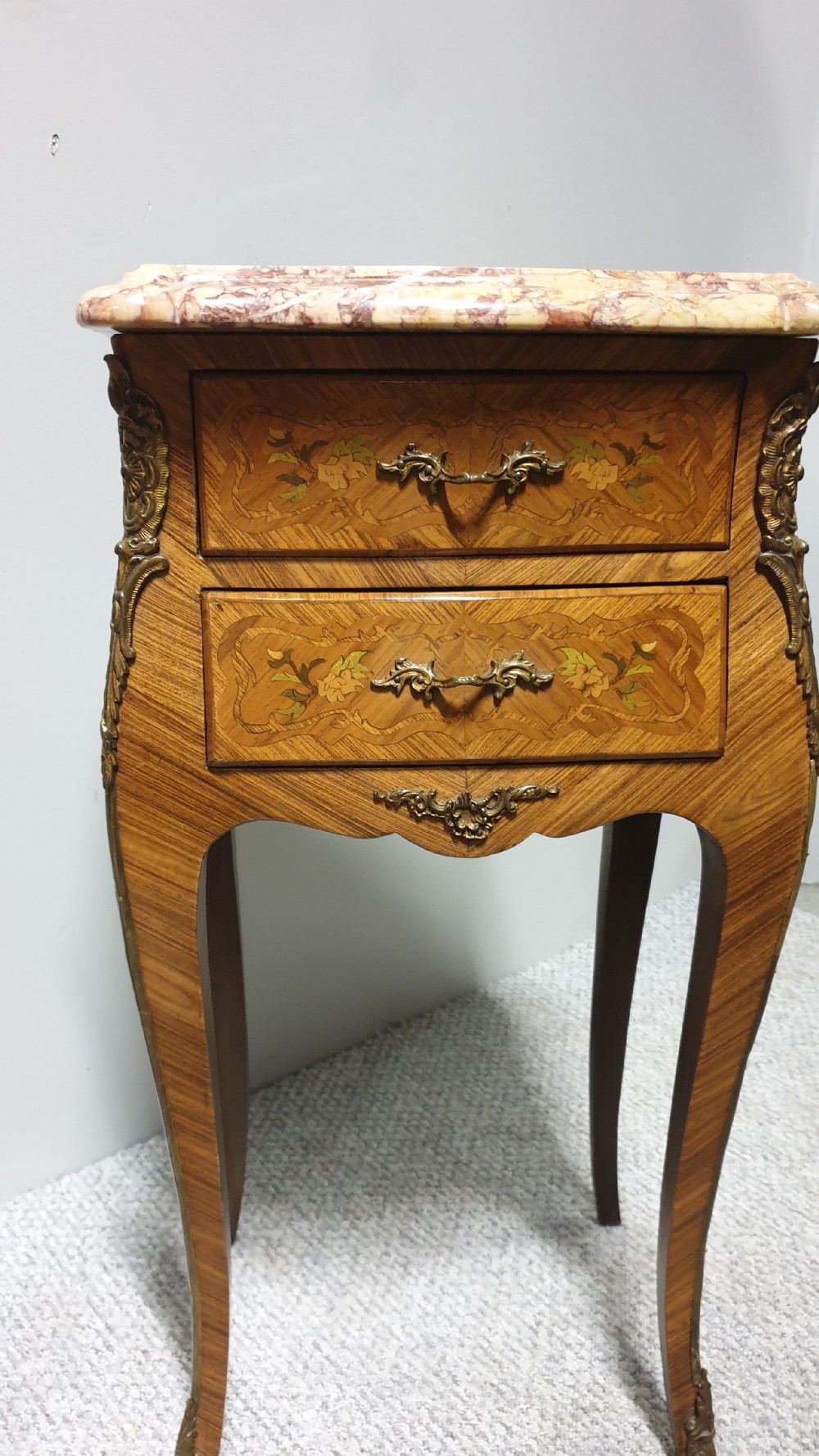 Superior Pair French Kingwood Bedside Chests of Drawers View IX