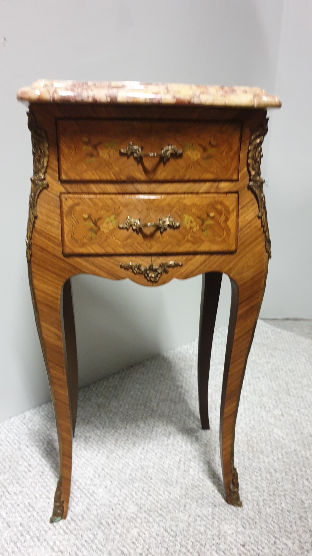 Superior Pair French Kingwood Bedside Chests of Drawers View X