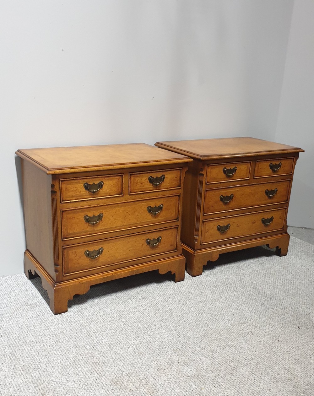 Pair Burr Walnut Chests of Drawers