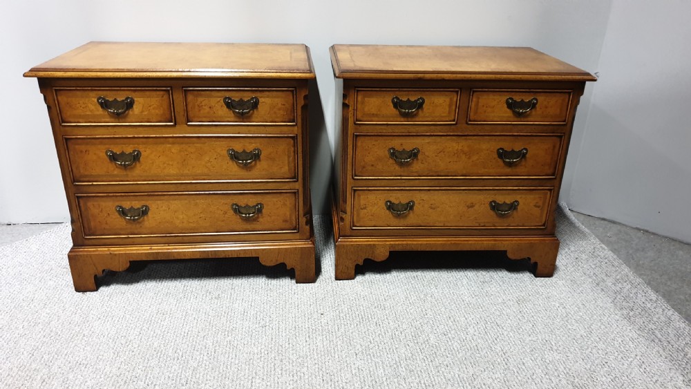 Pair Burr Walnut Chests of Drawers View II