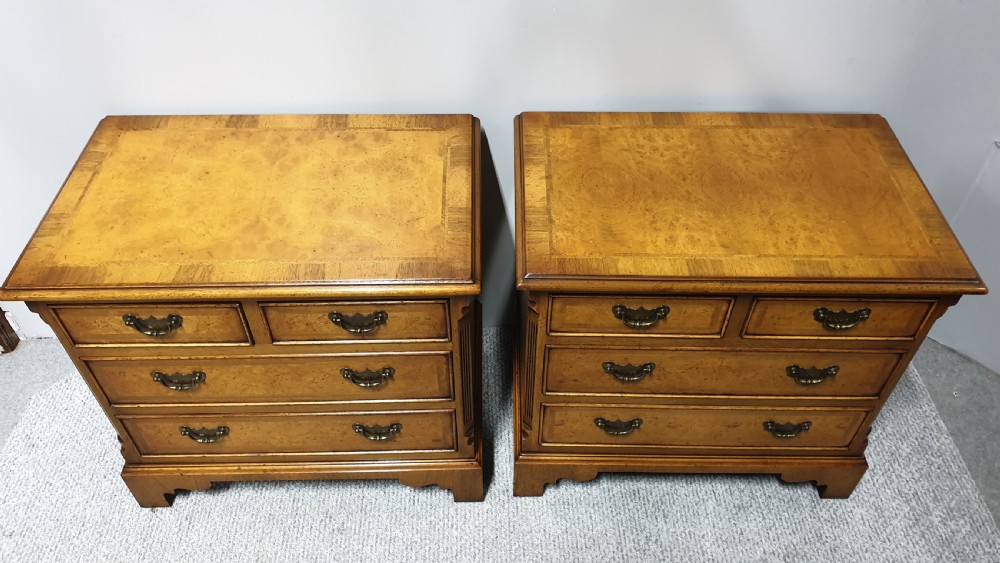 Pair Burr Walnut Chests of Drawers View III