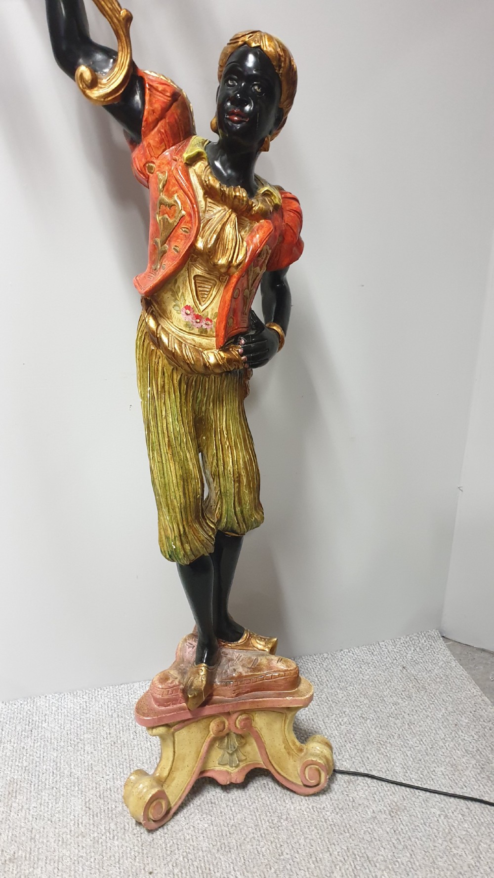 Tall Blackamoor Floor Lamp View III
