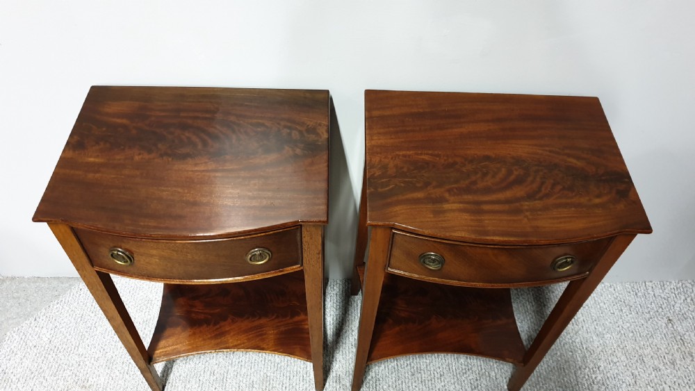 Very Good Pair Mahogany Bedside Lamp Tables View IV