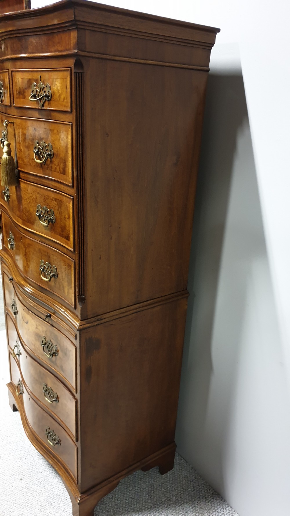 Burr Walnut Chest on Chest of Drawers View VIII