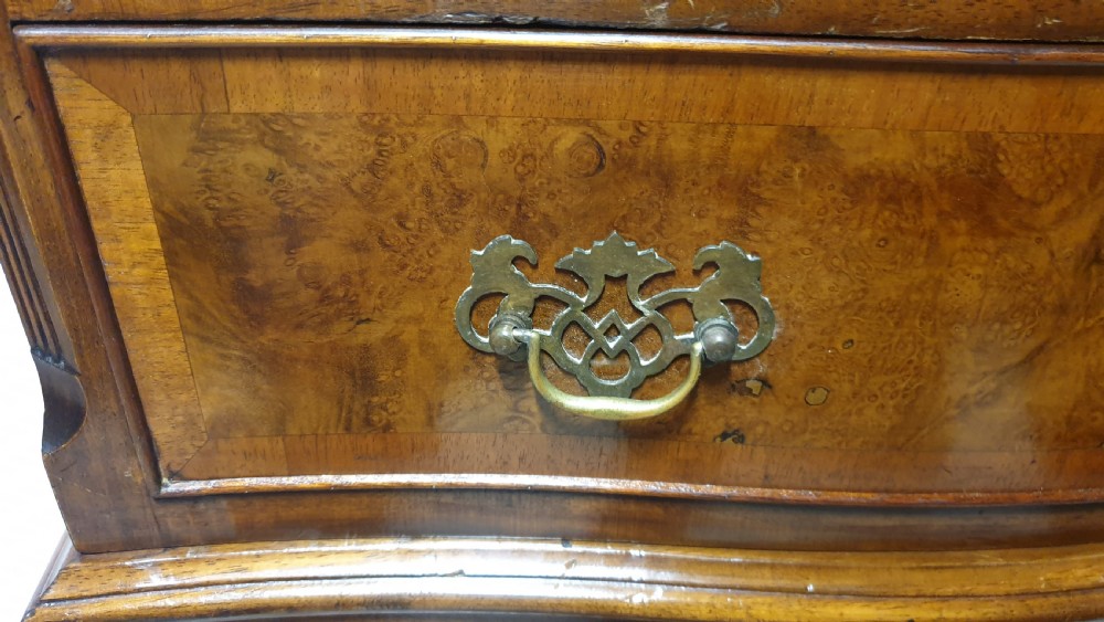 Burr Walnut Chest on Chest of Drawers View X