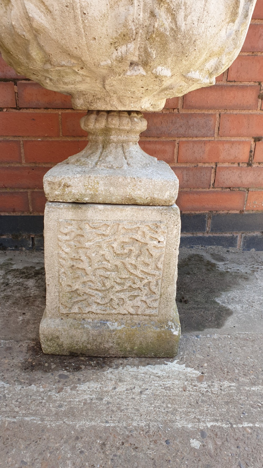 Pair Garden Urns on Plinths View IV