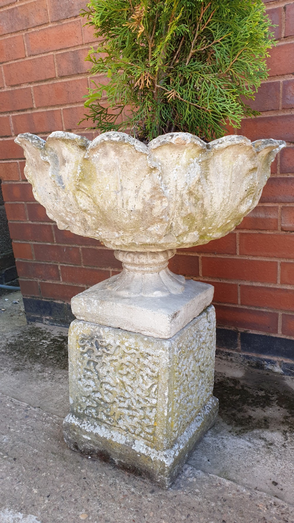 Pair Garden Urns on Plinths View V