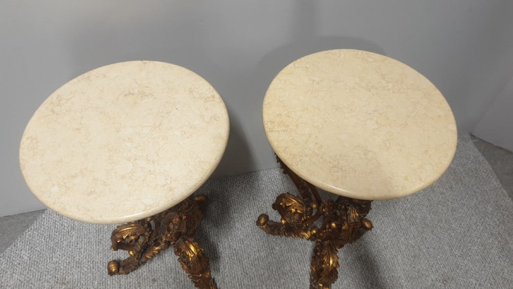 Pair Marble and Gilt Side Tables View III
