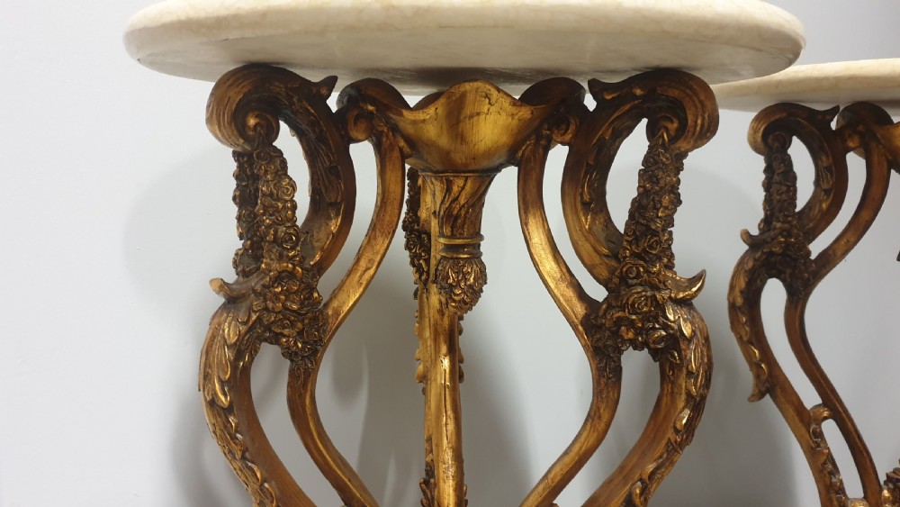 Pair Marble and Gilt Side Tables View V