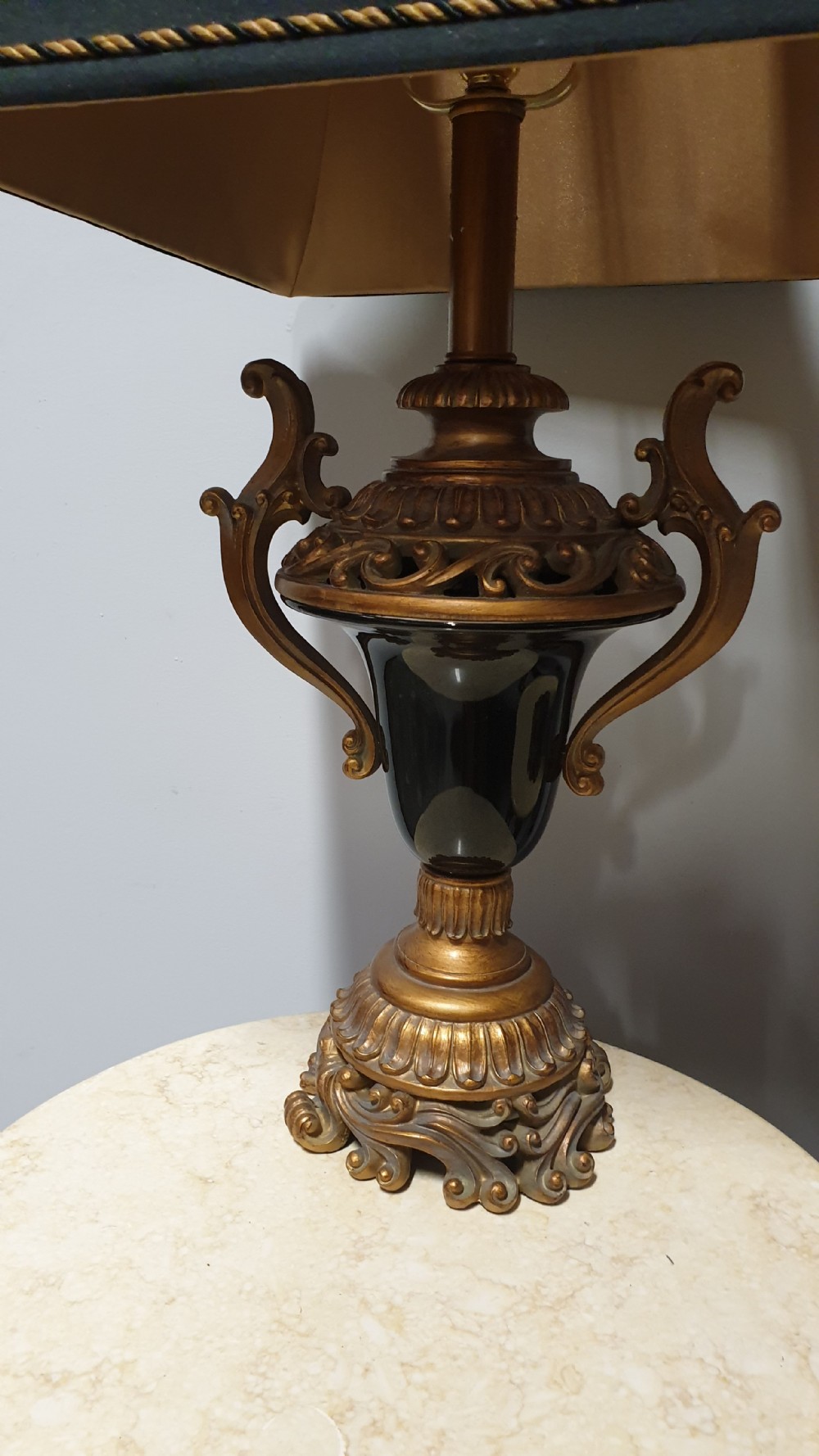 Pair Gilt and Black Table Lamps View IV
