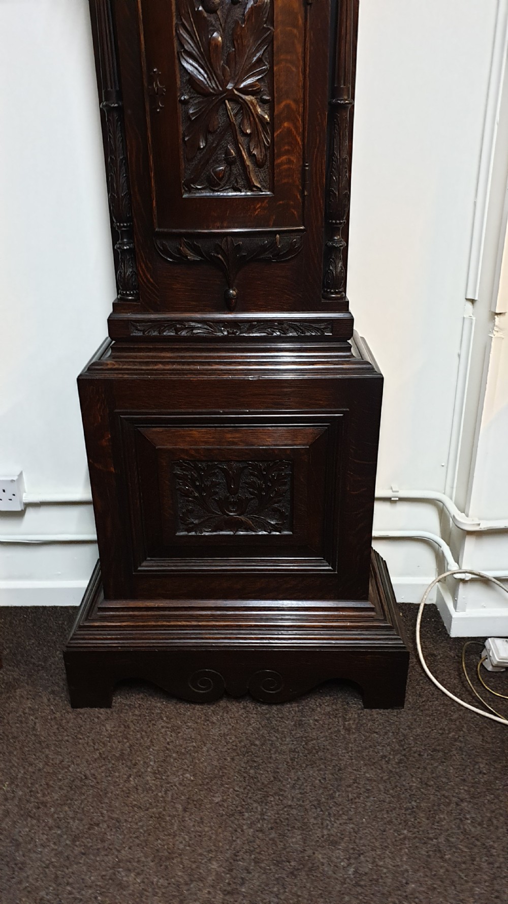 Outstanding Oak Grandfather Clock 'William Evans' View VI