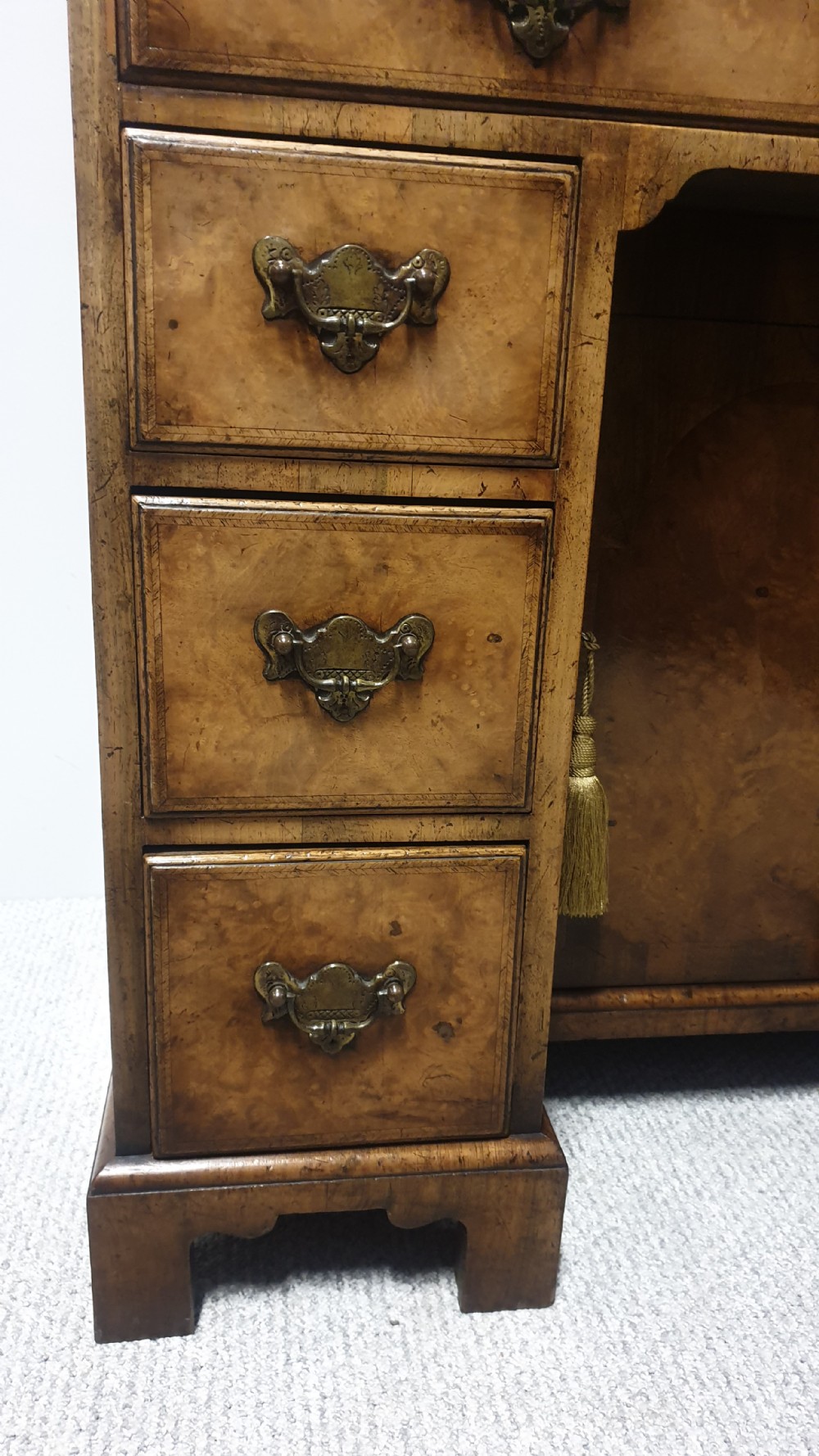 Queen  Anne Burr Walnut Desk View V