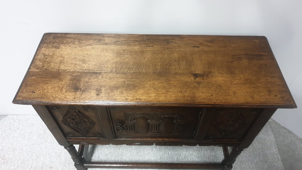 Carved Oak Side cabinet  of Small Proportions View V