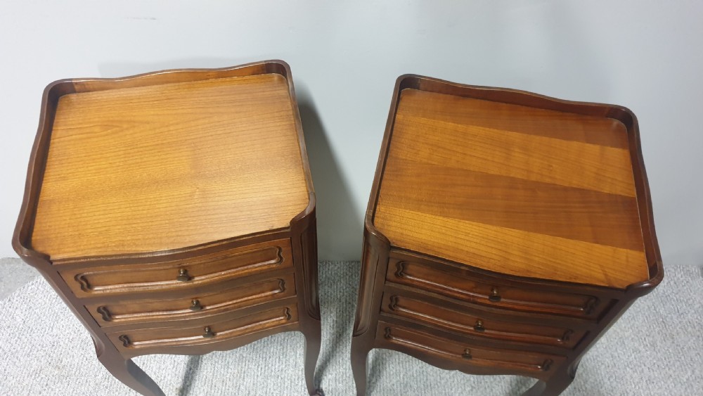 Pair French Mahogany Bedside Chests of Drawers View IV