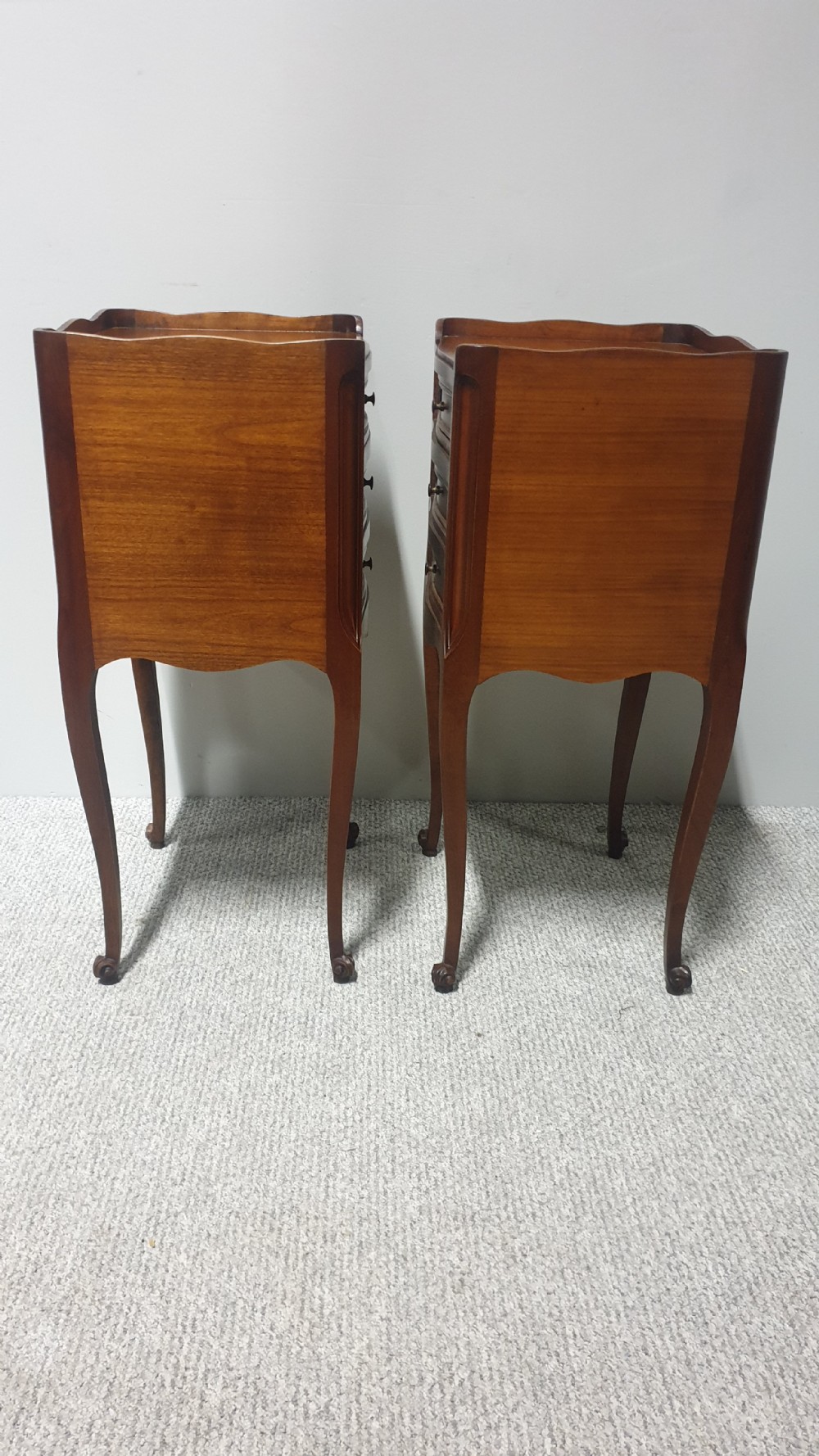 Pair French Mahogany Bedside Chests of Drawers View VI