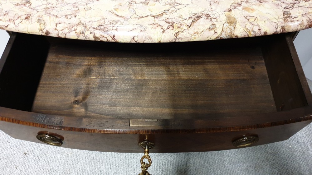 French Bow Front Commode Chest of Drawers of Small Proportions View IX