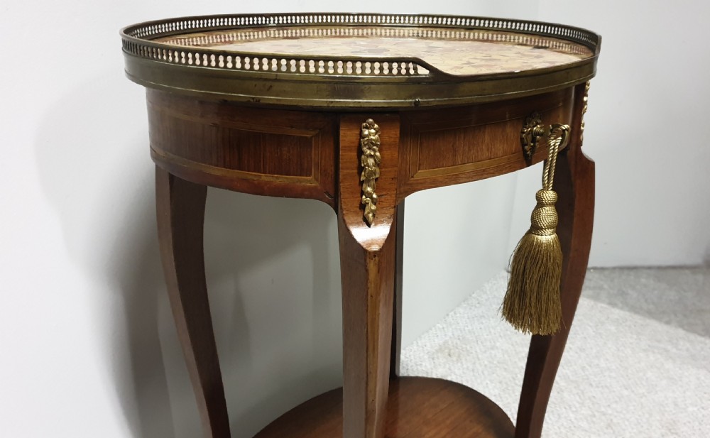 Very Nice French Walnut Side Lamp Table View V