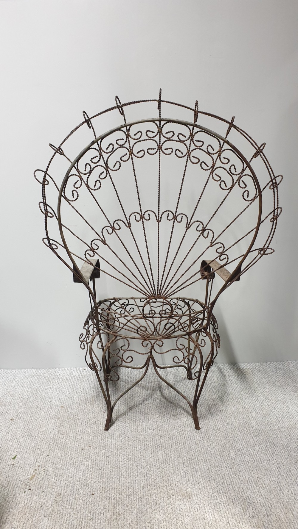 Superb Wrought Iron Peacock Chair by 'Salterini' View VII
