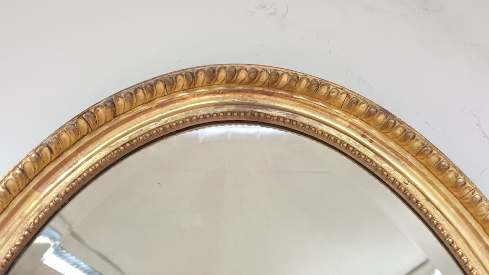 Very Nice Edwardian Oval Gilt Mirror View II