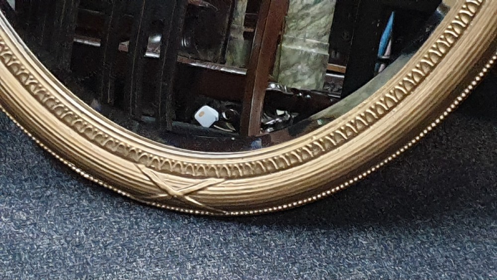 Large Edwardian Oval Gilt Mirror View II