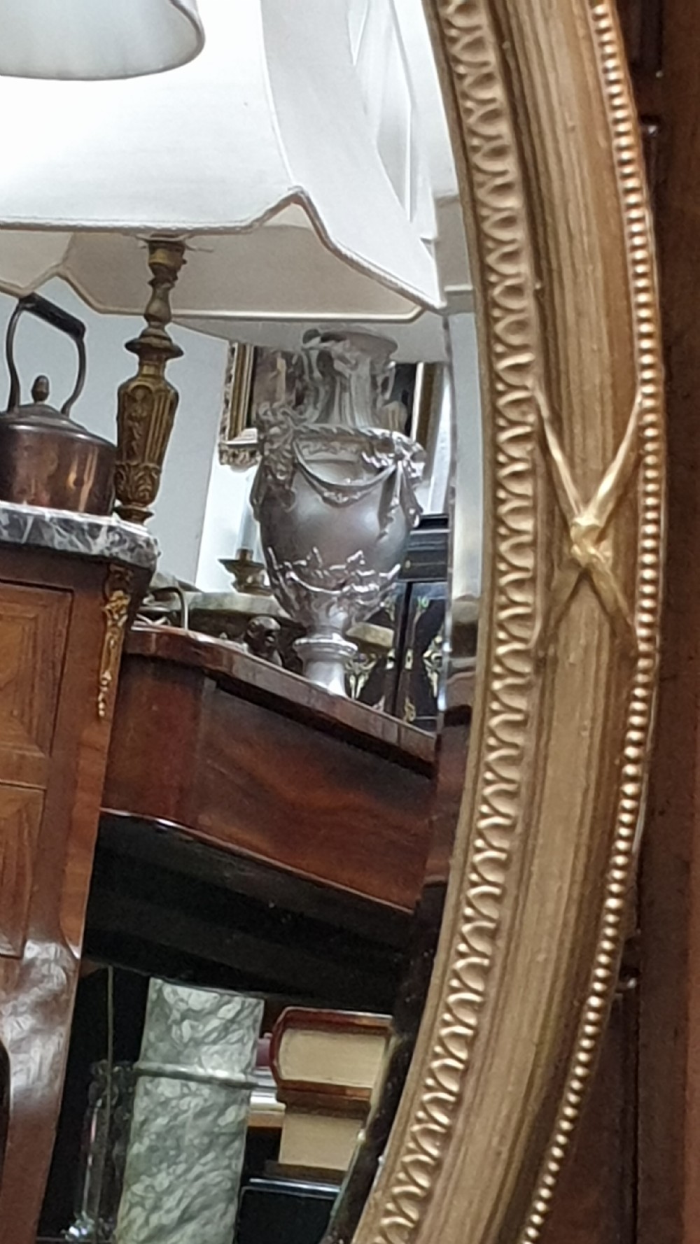 Large Edwardian Oval Gilt Mirror View III