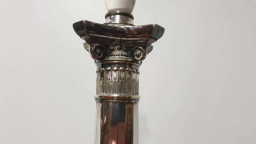 Edwardian Silver Plated Lamp View II