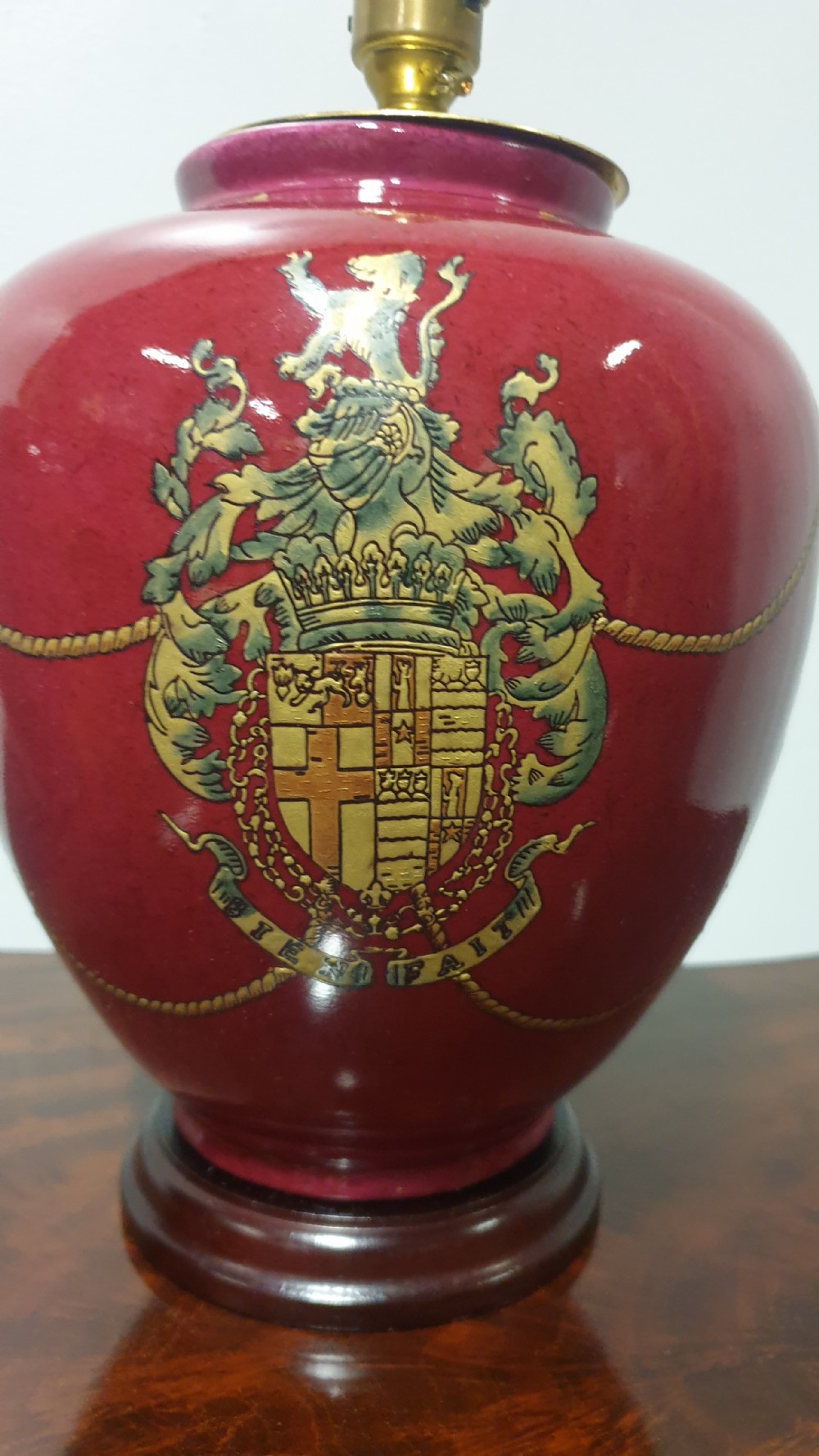 Pair Coat of Arms Lamp Bases View II