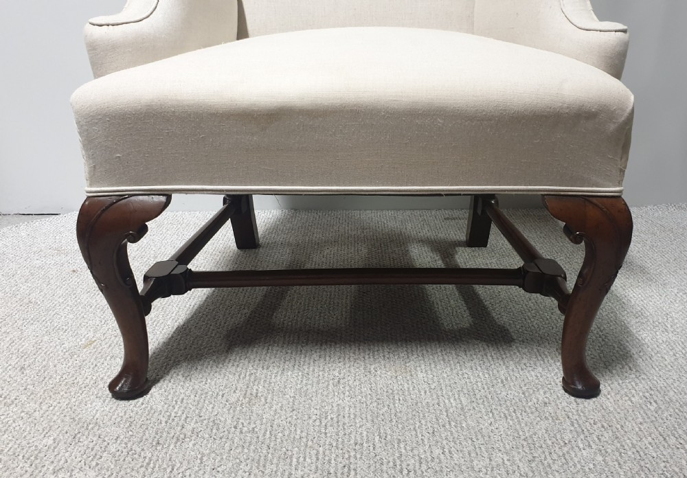 Huge Victorian Mahogany Wing  Chair View IV