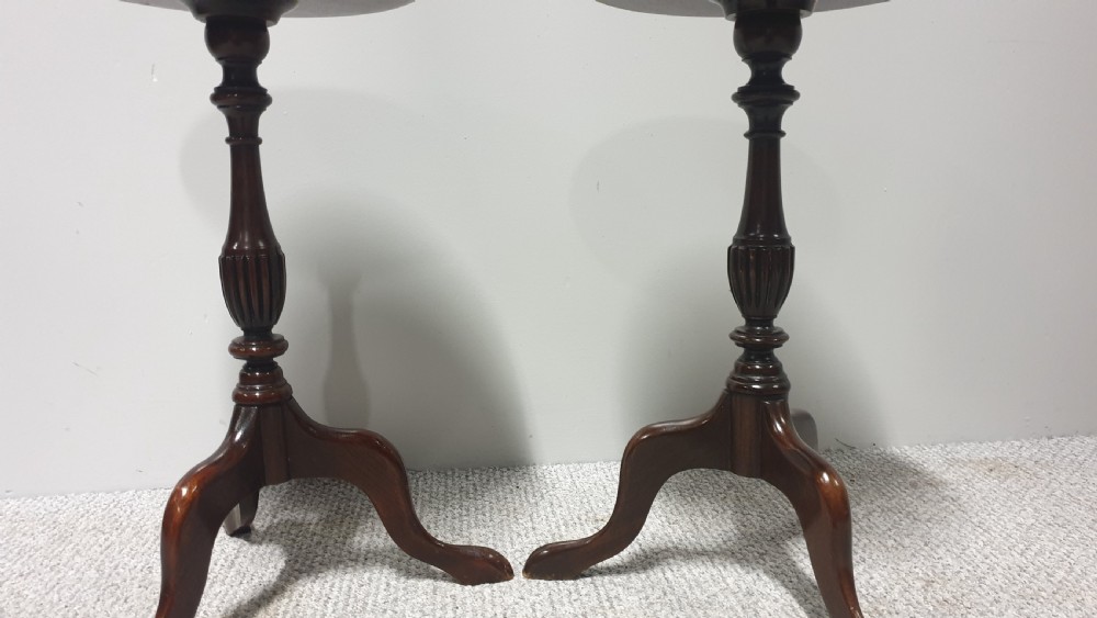 Pair Mahogany Inlaid Lamp Tables View III