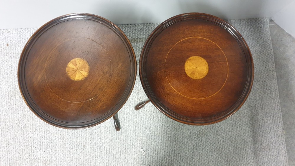 Pair Mahogany Inlaid Lamp Tables View V