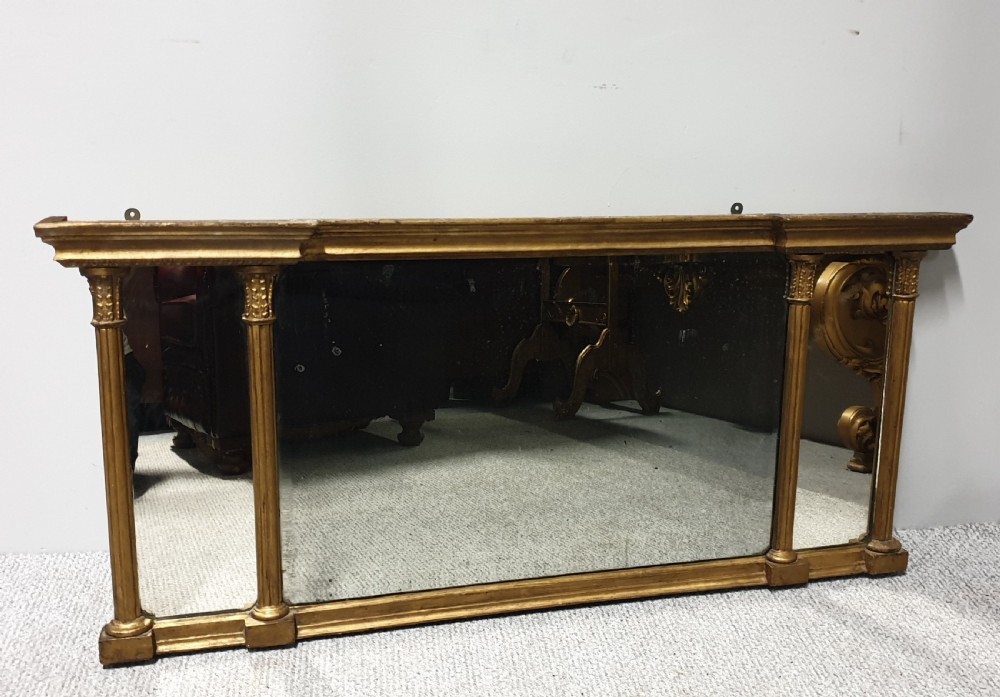 Regency Tryptic Gilt Overmantle Mirror View III