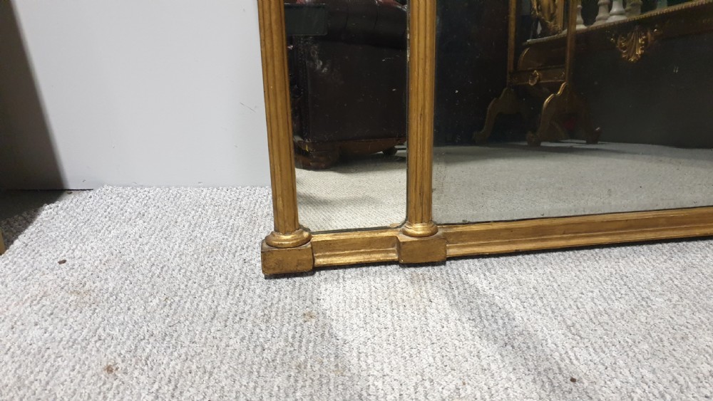 Regency Tryptic Gilt Overmantle Mirror View IV