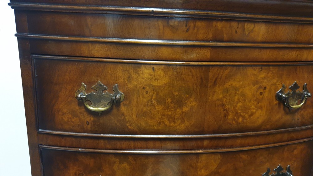 Burr Walnut Chest on Chest of Drawers View V