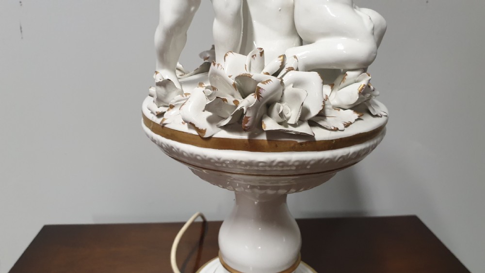 Pretty Italian Porcelain Lamp View II