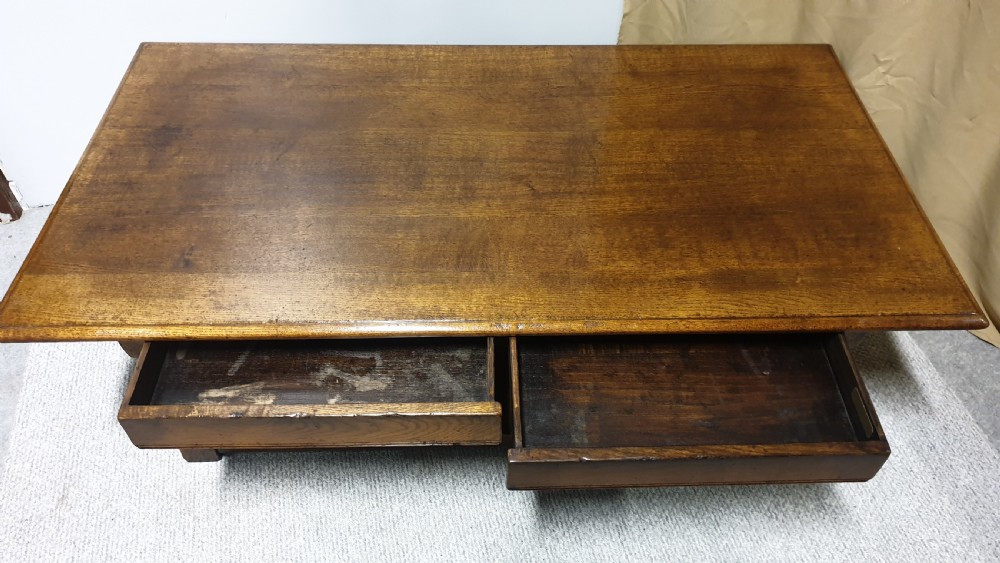 Solid Oak Plank Coffee Table View V