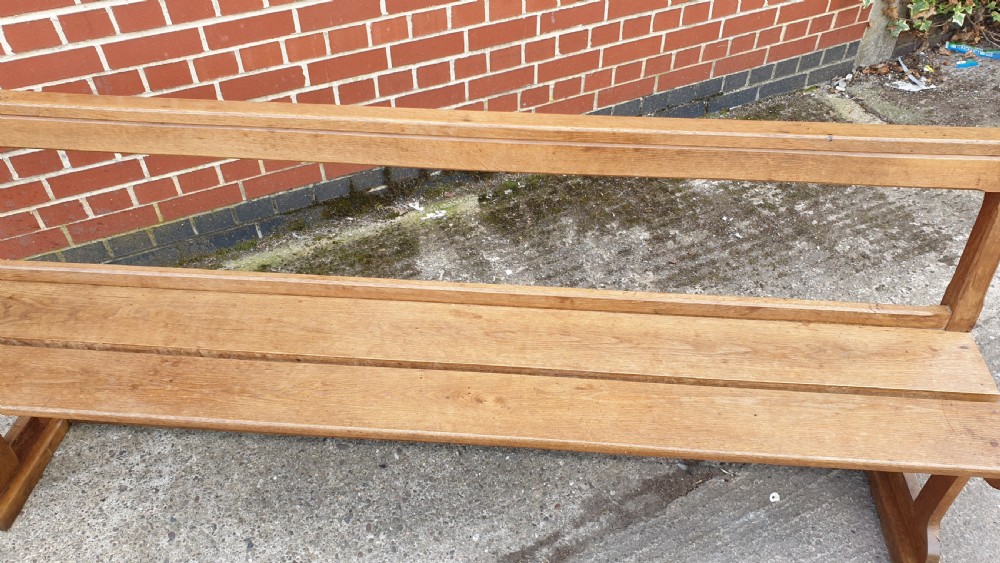 Superb Pair Oak Benches View III